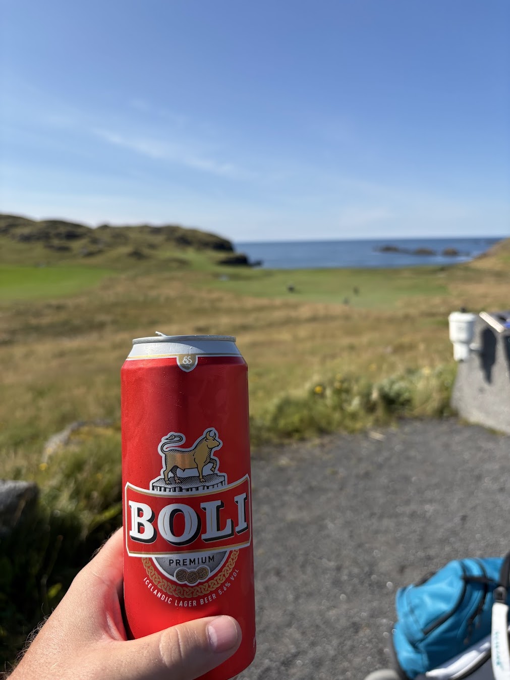 Boli beer on the golf course