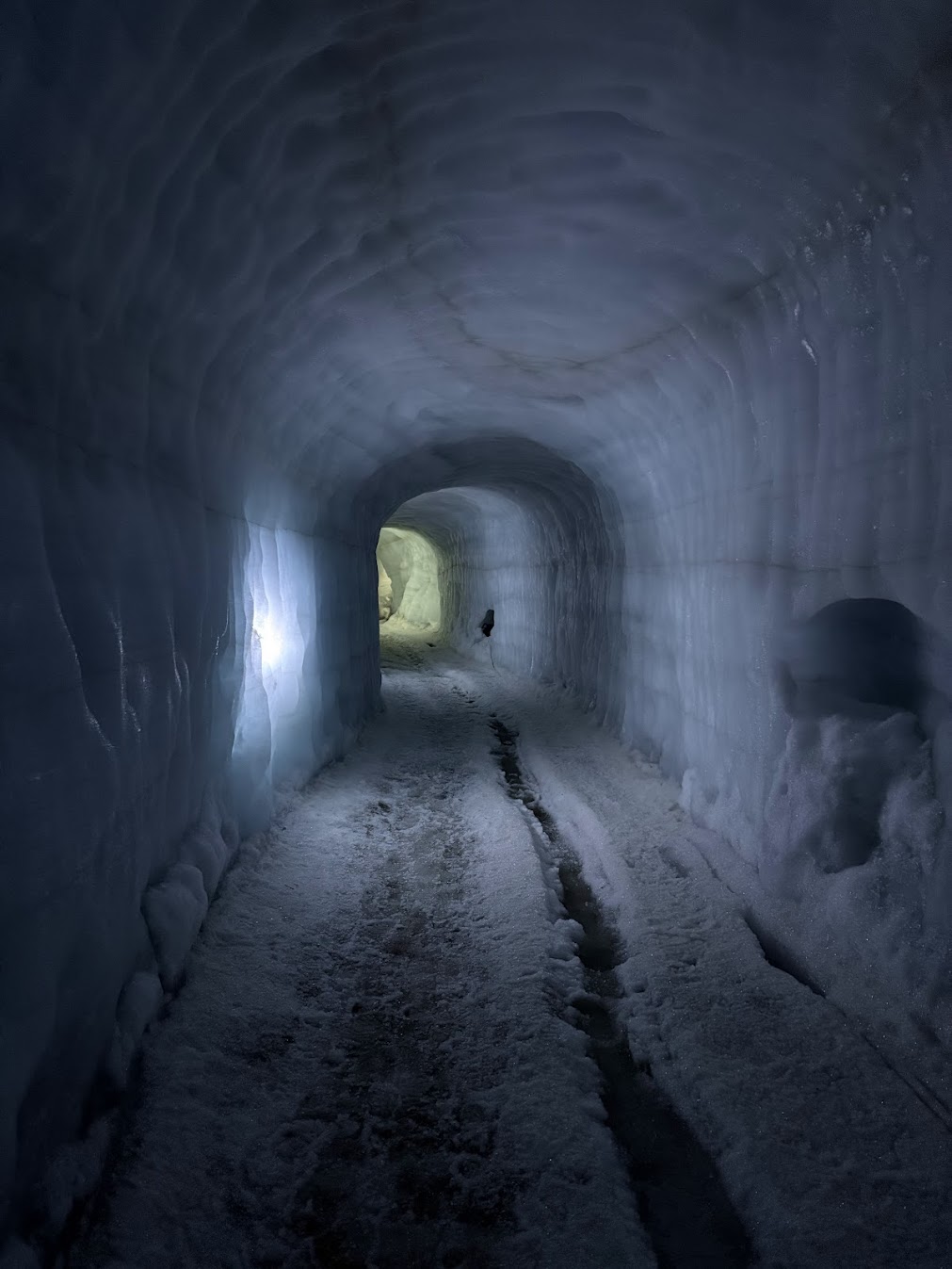 Inside the ice tunnel